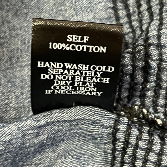 Indigo & Lace Womens Tiered Denim Smocked Dress Small Boho Cottage Prairie Maxi - Picture 7 of 9